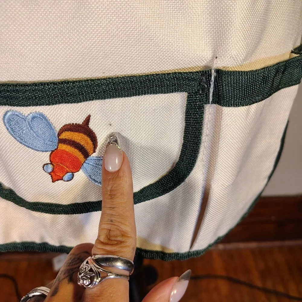Bee Embroidered Garden Apron